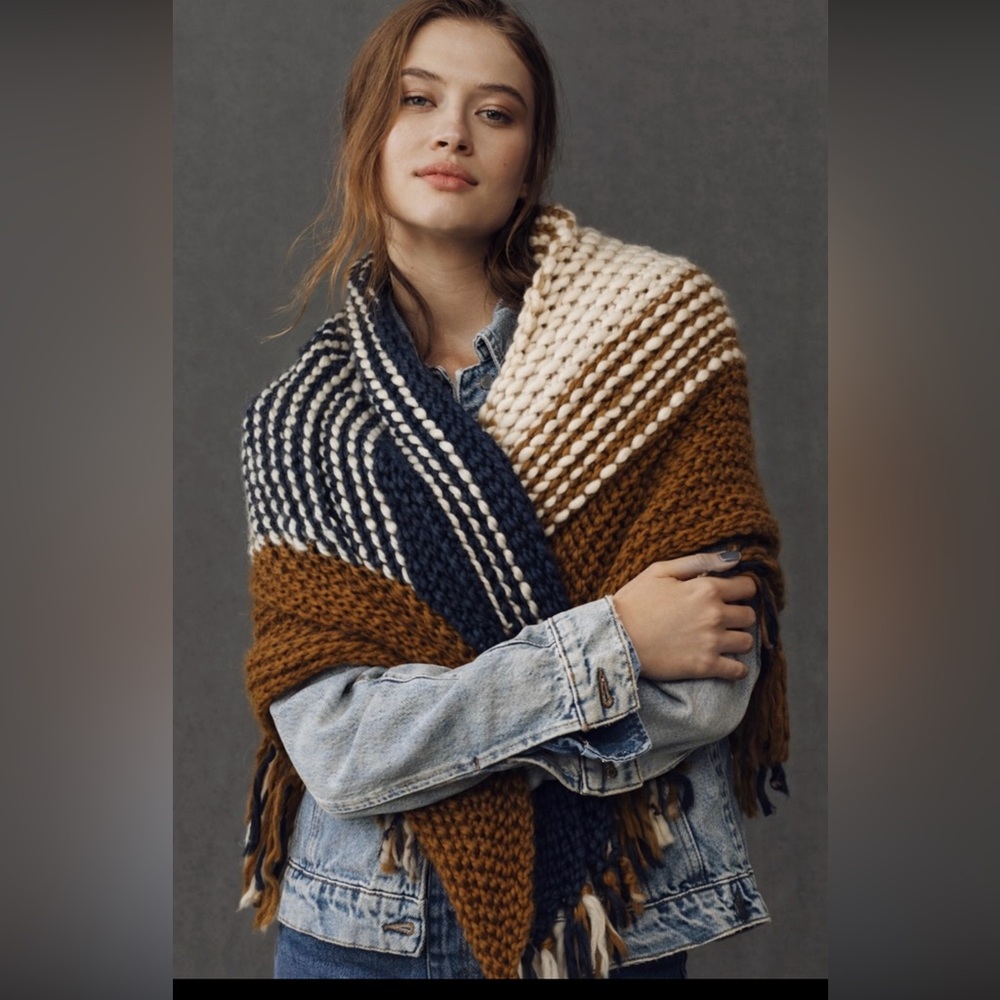 Anthropologie Multicolor Knit Shawl